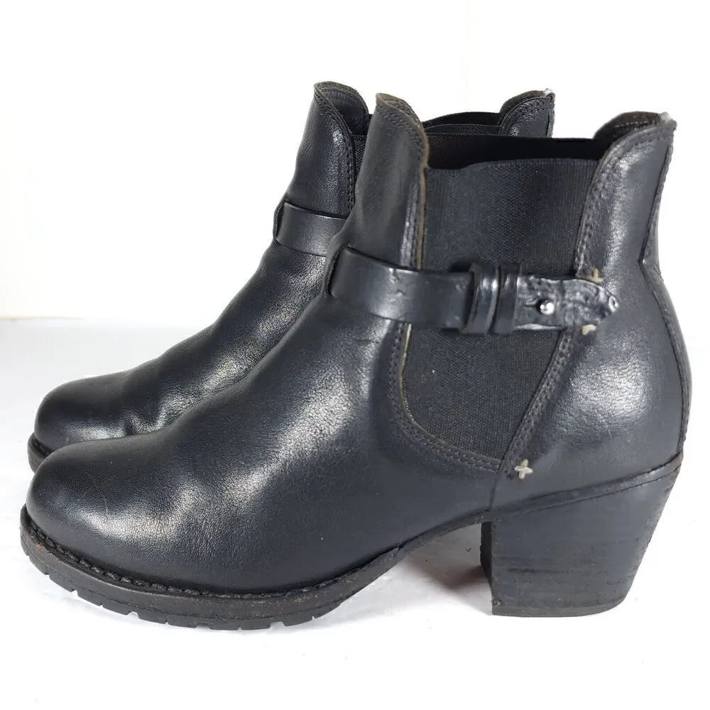 RAG & BONE Women's Durham US7,5 EU37,5 Black Leather Stretch Ankle Booties - Picture 2 of 16